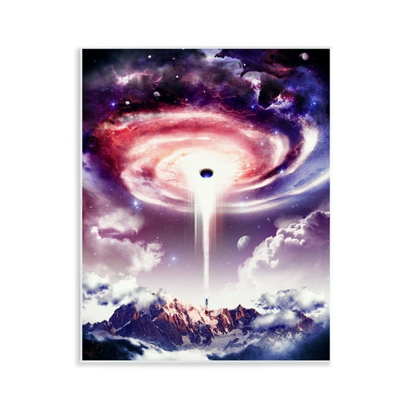 Stupell Industries Surreal Space Nebula Rays Landscape & Nature Painting Unframed Art Print Wall Art, 11 x 14