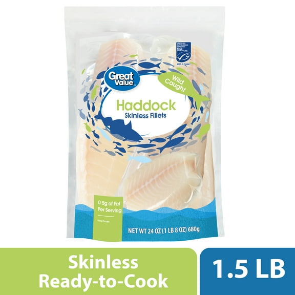 Great Value Frozen Haddock Fillets, 24 oz