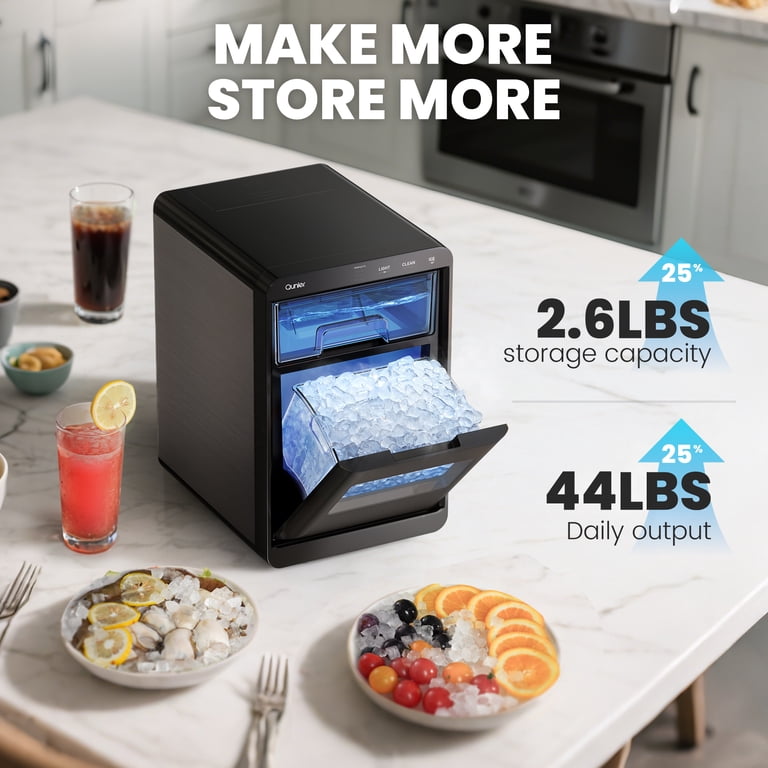 Qunler Nugget Ice Maker, 44 Lbs Per Day, Stainless Steel photo 2