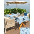 thumbnail image 5 of Outdoor Tablecloths with Umbrella Hole & Zipper, Navy Blue Starfish Tablecloth Rectangle 60x84 Inch, Coastal Summer Beach Vintage Waterproof Table Cloth, Patio/Pool/Picnic Table Covers, 5 of 8