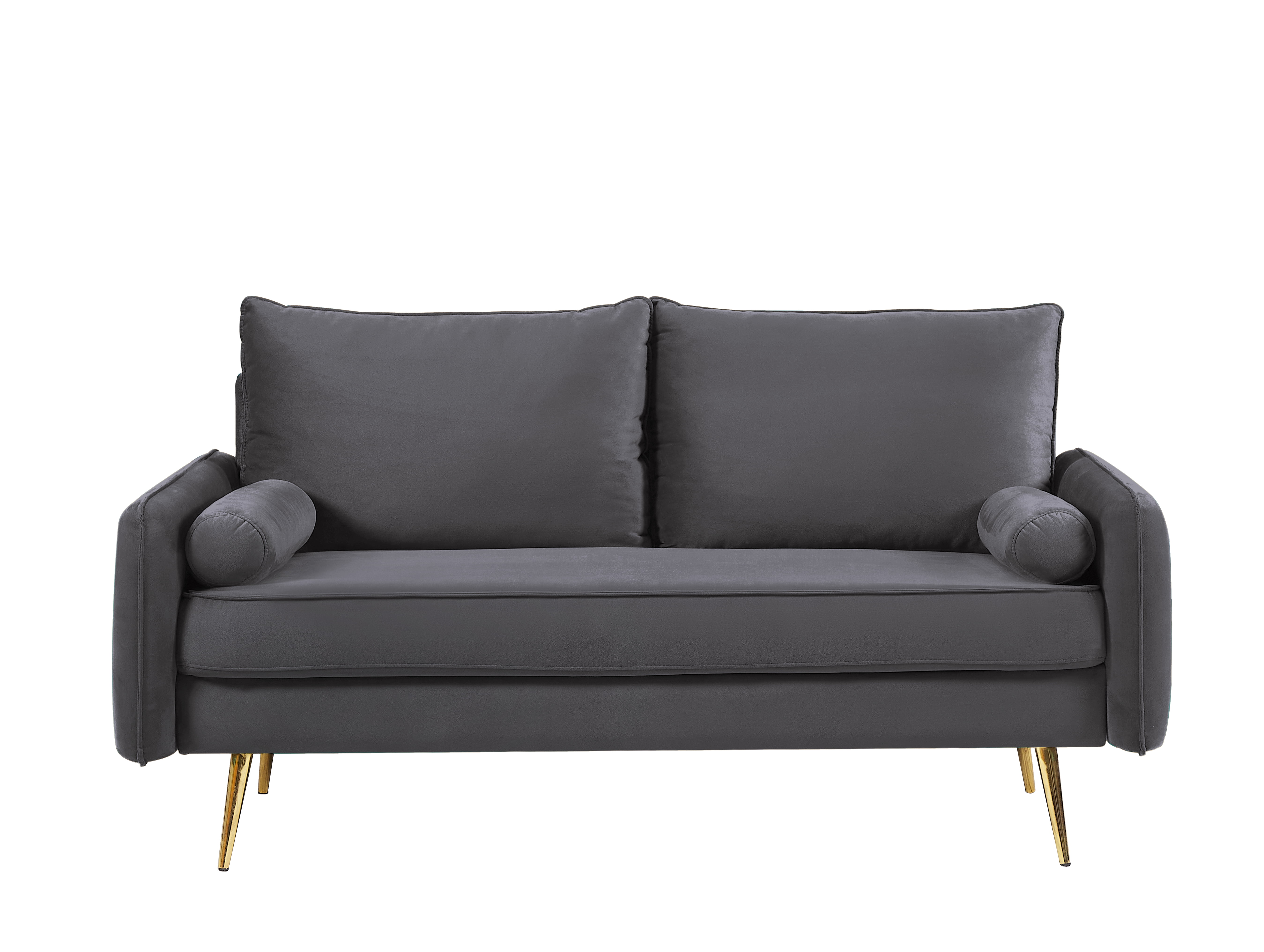 US Pride Furniture Villeda 70''W Polyester Square Arms Loveseat Gray
