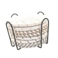 thumbnail image 3 of 8 posavasos absorbentes para bebidas con rejilla, juego de posavasos tejidos resistentes al calor, posavasos de algodón para cocina, decoración del Tema beige, 3 of 8