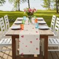thumbnail image 4 of Table Runners 72 Inches Long Dress Scarves, Valentine's Day Farmhouse Kitchen Table Runner, Coffee Tablerunners, Red Love Heart Romantic Beige Burlap 14x72 Inch, 4 of 9