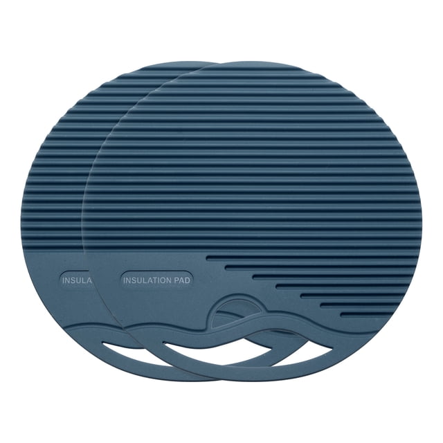 Uxcell 2 Pcs Mat de Silicona para Ollas, Trivets Redondos de 4 Pulgadas para Ollas y Sartenes, Soportes Resistentes al Calor Multifuncionales