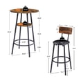 thumbnail image 4 of Royard Oaktree 3-piece Small Pub Dining Set, Round Bistro Table with Chairs for Apartment, Rustic Brown, 4 of 7