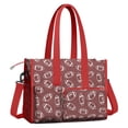 thumbnail image 2 of Teacher Tote Bag,Maroon Footballs Pattern Teacher Utility Tote Bag,Large Work Tote Bags for Women with Multiple Pockets,Top Zipper Closure,13.8x10.6x6.7 Inch, 2 of 5
