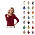 thumbnail image 1 of Pulls pour Femmes 2026 Mode Automne Hiver Manches Longues Col Rond Doux Tricoté Uni, 1 of 4