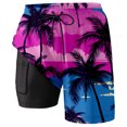 thumbnail image 4 of Swim Trunk For Mens Sunset Beach 2 In 1 Quick Dry Swim Shorts Mens Swimsuit Board Shorts With Pockets Purple XL, 4 of 4