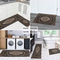 thumbnail image 6 of Kitchen Rugs and Mats Non Skid Washable Dark Brown Patterned Bohemia Kitchen Mat and Rug Set,Floor Cushion Waterproof Rug,Rubber Backed Area Rugs for Kitchen Laundry, 6 of 7