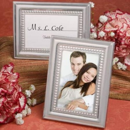 Matte Silver Metal Place Card/Photo Frames   pack of (Best Places To Metal Detect For Silver Coins)