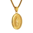 thumbnail image 6 of Virgin Mary Prayer Pendant Necklaces Golden Color 14K Yellow Gold  Women/Men Jewelry, 6 of 7