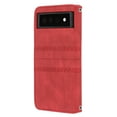 thumbnail image 4 of For Google Pixel 6 Flip Case, Premium PU Leather Folio Flip with Design Card Slots Wrist Strap Shockproof Kickstand Magnetic Protective Girls Cover For Google Pixel 6, Red, 4 of 8