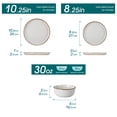 thumbnail image 2 of Malacasa 18 Pcs Dinnerware Sets For 6 people, Plates and Bowls Set, Stoneware Tableware Dishwasher Microwave Safe, Grey, 2 of 10