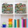 thumbnail image 6 of Yayeee Canvas Storage Basket with Handles for Shelves Fabric Bins Closet Organizer, Green Cartoon Trucks Pattern, 6 of 8