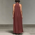 thumbnail image 5 of ClodeEU Women's Summer Ruffle Hem Sleeveless Flowy Maxi Dress ,Casual Loose Fit Beach Vacation Dress Wine,Women's Plus M, 5 of 8