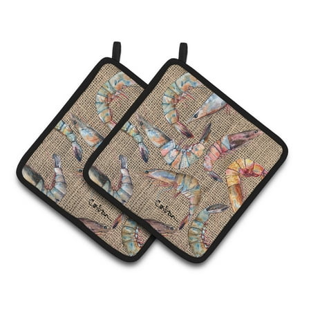 

Carolines Treasures 8738PTHD Shrimp Pair of Pot Holders 7.5HX7.5W multicolor