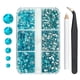 thumbnail image 1 of qiipii 2550 piezas de diamantes de imitación de aguamarina azul agua para decoración de uñas con parte trasera plana para maquillaje facial, gemas de uñas azul lago, piedras preciosas de cristal K9 SS, 1 of 4
