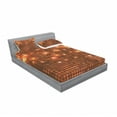 thumbnail image 3 of Ambesonne Abstract Fitted Sheet & Pillow Sham Set, Vivid Dots Mosaic, Twinxl, Dark Orange Orange, 3 of 3