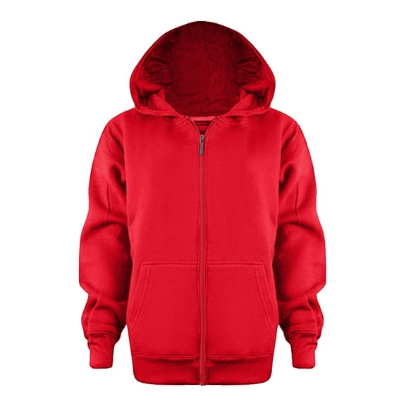 Caqnni Kids Athletic Hoodie Fashion Hooded Sweatshirt Youth Long Sleeve Zip up Hoodies Jacket for Boys and Little Girls (3-4 Years,Red)