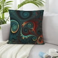 thumbnail image 6 of ZICANCN Green Mysterious Spiral Fractal Decorative Throw Pillow Covers, Bed Couch Sofa Decorative Knit Pillow Covers for Living Room Farmhouse, 16"x16", 6 of 8