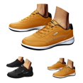 thumbnail image 6 of LIJCC Men Lace-Up Kilboot Orthopedic Low Top PU Leather Shoes Sneakers Extended Width Foot Heel Comfortable Lightweight Breathable Anti-Slip Low Top Walking Casual Shoes, 6 of 7
