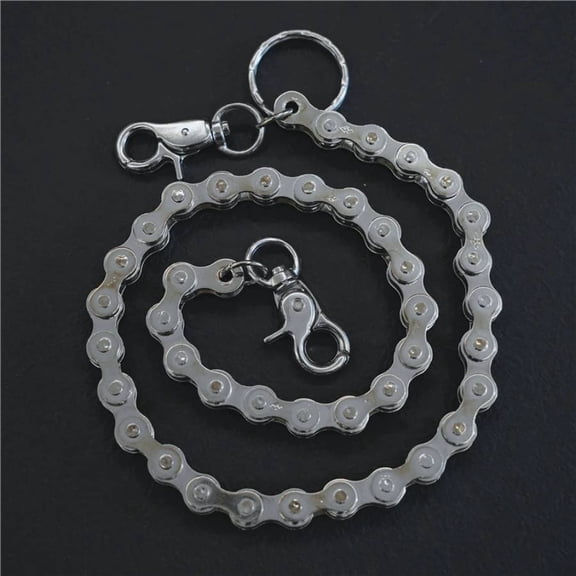 Silver Bicycle Chain Wallet Chain for Men Punk Heavy Duty Jeans Chain with Lobster Clasps Motorcycle Pants Chain Accessory