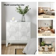 thumbnail image 3 of Tina's Home Modern 2 Doors Sideboard Buffet Cabinet Set of 2 with Storage and Adjustable Shelves Living Room White, 3 of 7