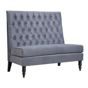 Sofaweb Silver Grey Velvet Tufted Upholstered Banquette Bench 49 X 29 X 41 Walmart Com Walmart Com