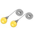 thumbnail image 1 of Uxcell 20 Inch Ceiling Fan Pull Chain Ornament 30mm Crystal Ball Pendant Golden 2Pack, 1 of 6