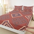 thumbnail image 4 of Erosebridal Aztec Aesthetic Full Size Sheets, Red Bed Sheets, 4-Piece 1 Flat Sheet, 1 Fitted Sheet and 2 Pillowcases, 4 of 5
