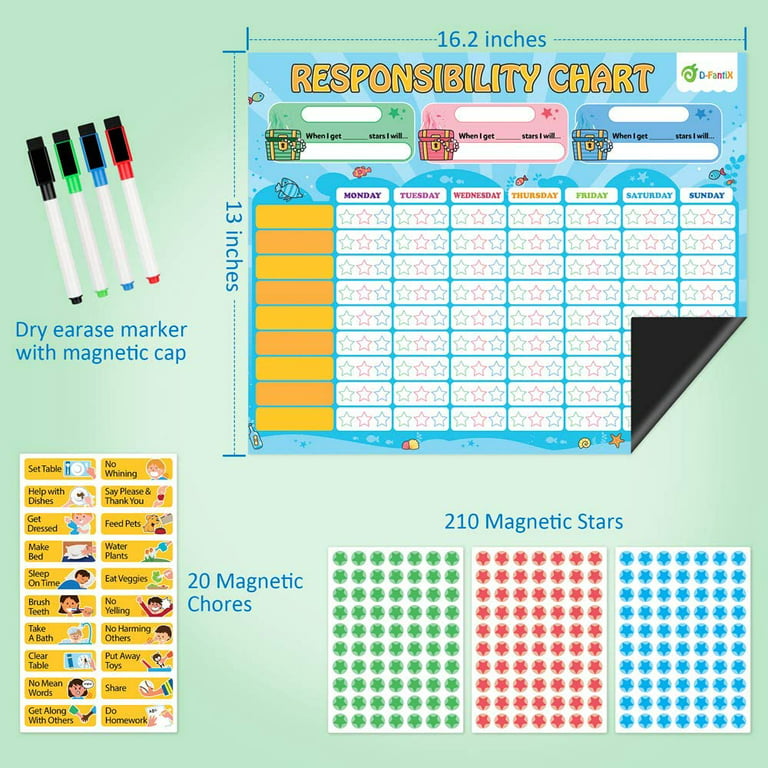 Magnetic Chore Chart Dry Erase Behavior Chart With Colored - Temu