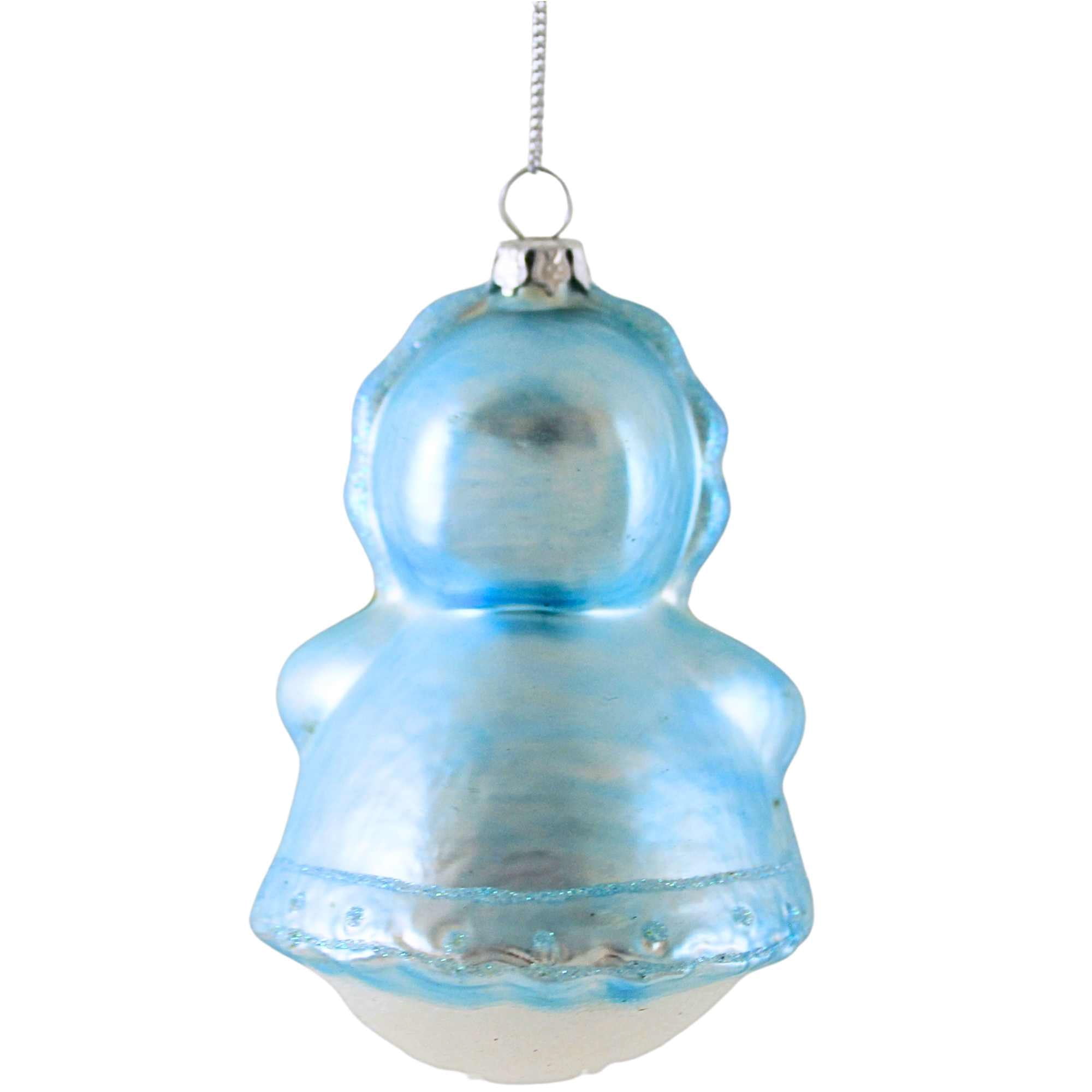 Craftoutlet.Com Baby Snowgirl - One Ornament 3.75 Inch, Glass - Baby Bottle Bonnet Co22024