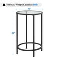 thumbnail image 4 of Alden Design Round Metal End Table with Glass Top for Livingroom, Black, 4 of 7