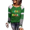 thumbnail image 1 of T-Shirt de Baseball à Blocs de Couleur pour Femmes Noël Décontracté à Manches Longues, 1 of 1