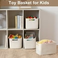 thumbnail image 4 of Storage Baskets for Organizing, Woven Decorative Baskets for Shelves - Books, Towels, and Clothes, Cotton Rope Toy Storage Bins, 12.7''Lx9''Wx7.8''H, Pack of 4, White, 4 of 7