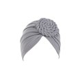 thumbnail image 1 of Minnieouse Turbante tejido nudo estilo étnico musulmán Hijab sombrero Donut cubierta diadema gorras Bonnet decoración del cabello para mujeres Sombreros Gris Minnieouse  AP011270-05B, 1 of 6