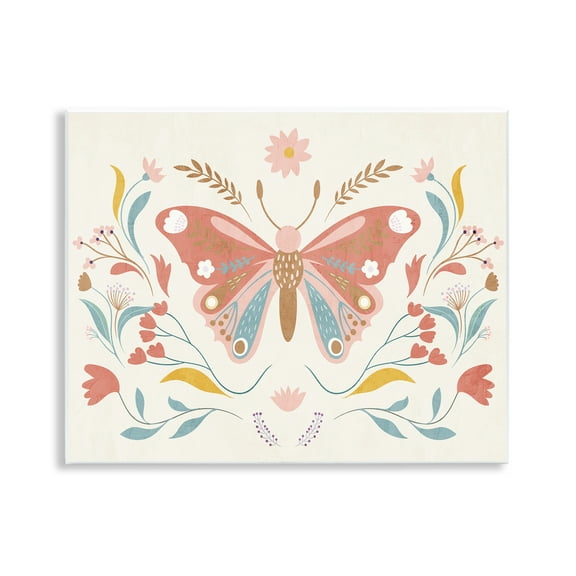Stupell Industries Boho Folk Butterfly Insects Painting Unframed Art Print Wall Art, 14 x 11