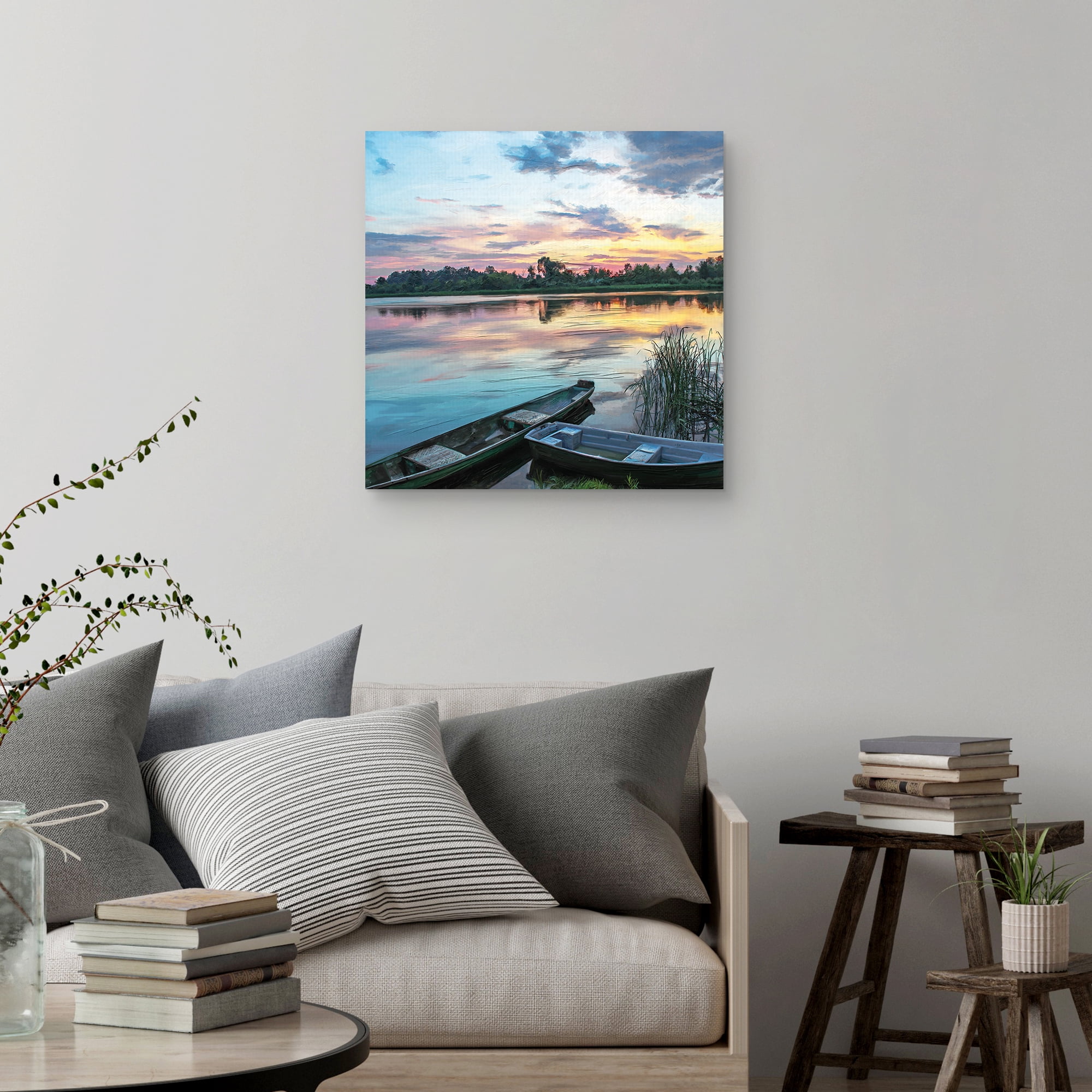 Lakeside Sunset by Studio Arts Canvas Art Print