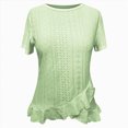 thumbnail image 5 of Kaprioy Women's Ruffle Hem Short Sleeve T-Shirt, Casual Summer Crew Neck Blouses Top, 5 of 6