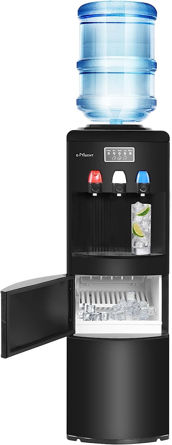 2in1 Water Cooler Dispenser with Builtin Ice Maker Machine, Water
