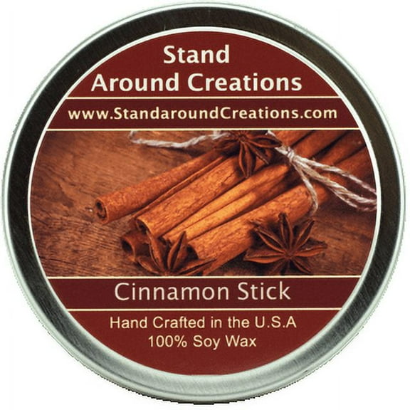 CINNAMON STICK TIN 8-OZ. ALL NATURAL SOY CANDLE