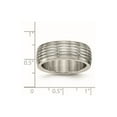 thumbnail image 2 of 8mm Stainless Steel Polished Grooved Ring Size 12 Ring for Women, 2 of 2