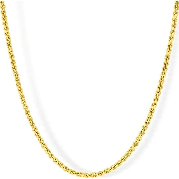 LIFETIME JEWELRY 1mm Rope Chain Necklace 24k Real Gold Plated-Women and Men (24 inches)