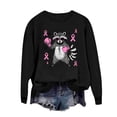 thumbnail image 5 of TARIENDY Womens Long Sleeve Sweatshirt Pink Ribbon Wings Graphic Pullover Tops Breast Cancer Awareness Fall Winter Sweatshirts Black*4 XL, 5 of 5