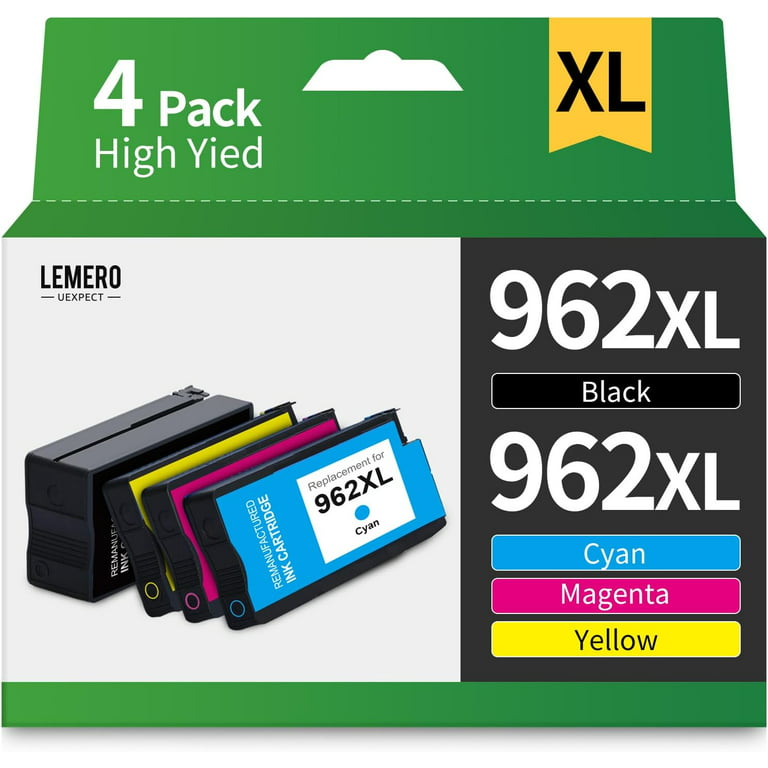 962XL Ink Cartridges Replacement for 962XL 962 XL Combo Pack for OfficeJet Pro 9015 9025 9020 9018 Printer (Black Cyan Magenta Yellow, - Walmart.com