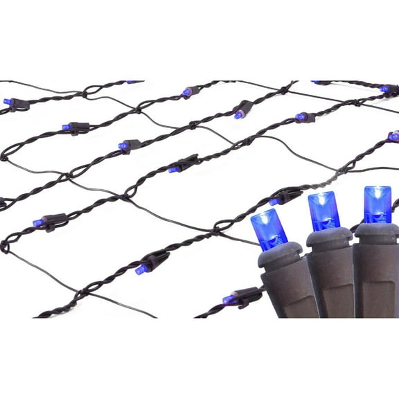 Northlight Net Style LED Tree Trunk Wrap Christmas Lights - 2' x 8' - Blue - Brown Wire