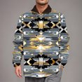 thumbnail image 4 of BiZtdJrK Mens Fleece Lined Jackets Vintage Aztec Cowboy Jacket Ethnic Print Long Sleeve Warm Coat Soft Comfy Jacket with Pockets 50 Percent Off Sales Today Gold L, 4 of 5