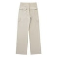 thumbnail image 3 of Timegard Pants for Women Straight Leg Solid Color Cargo Pants Lounge Pants with Pockets Fall Outdoor, 3 of 5