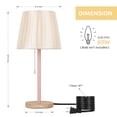 thumbnail image 5 of HAITRAL Two White Vintage Wooden Table Reading Lamp Pull Chain Switch, 5 of 7