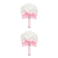 thumbnail image 3 of Minnieouse Impresionante ramo de novia - Materiales de bajo mantenimiento Flores Ramo de novia Decoración de boda Cinta rosa cinta rosa 2piezas, 3 of 6